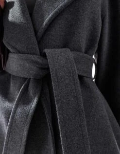 Forever New Oversized Wrap Coat In Charcoal Grey Marl For Women -Layered Dress 207022038 3