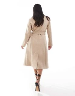 Forever New Petite Formal Wrap Coat In Warm Oatmeal For Women -Layered Dress 207023175 3