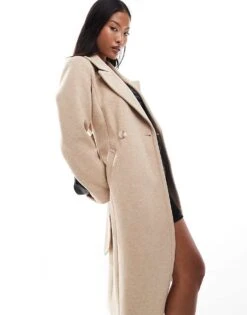 Forever New Petite Formal Wrap Coat In Warm Oatmeal For Women -Layered Dress 207023175 4