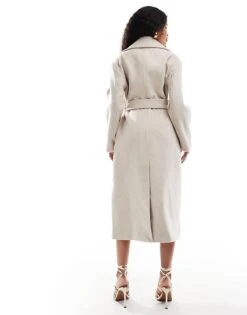 Forever New Petite Formal Maxi Wrap Coat In Cream For Women -Layered Dress 207023186 4