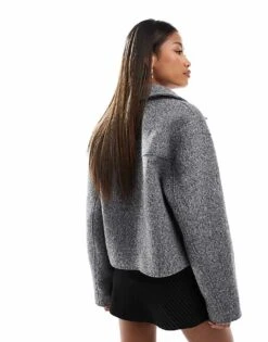 Forever New Zip Up Shacket In Charcoal For Women Charcoal Grey -Layered Dress 207051834 3