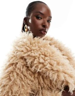 Forever New Faux Fur Coat In Beige For Women -Layered Dress 207051835 4