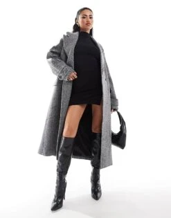 Forever New Formal Coat In Light Grey Herringbone For Women -Layered Dress 207051851 1 greyherringbone 1