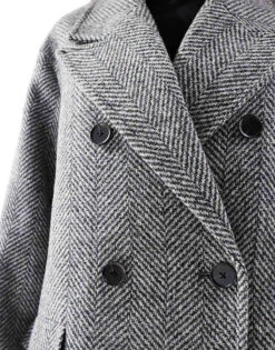 Forever New Formal Coat In Light Grey Herringbone For Women -Layered Dress 207051851 3
