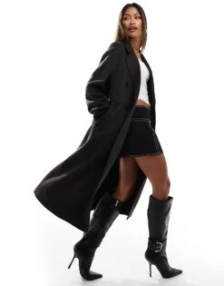 Forever New Formal Coat In Deep Brown For Women