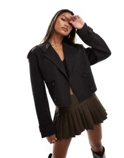 Forever New Formal Short Coat In Deep Brown For Women -Layered Dress 207051915 2