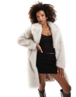 Forever New Oversized Faux Fur Coat In Cream For Women -Layered Dress 207051962 1 cream 1