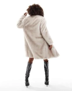 Forever New Oversized Faux Fur Coat In Cream For Women -Layered Dress 207051962 4