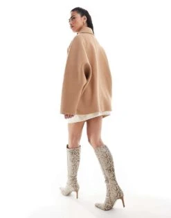 Forever New Top Collar Coat In Stone For Women -Layered Dress 207051970 3