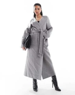 Forever New Scarf Coat In Charcoal For Women