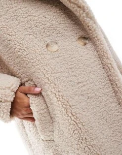 Forever New Petite Teddy Maxi Coat In Beige For Women -Layered Dress 207052795 2