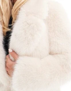 Forever New Petite Faux Fur Coat In Beige For Women -Layered Dress 207052796 4