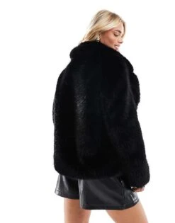 Forever New Petite Faux Fur Coat In Black For Women -Layered Dress 207052813 4