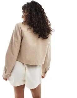 Forever New Petite Soft Shacket In Beige For Women -Layered Dress 207052814 4