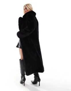 Forever New Petite Faux Fur Maxi Coat In Black For Women -Layered Dress 207052850 3