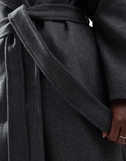 Forever New Curve Oversized Wrap Coat In Charcoal For Women -Layered Dress 207055275 4