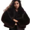 Forever New Curve Faux Fur Coat In Chocolate For Women -Layered Dress 207055288 1 chocolate
