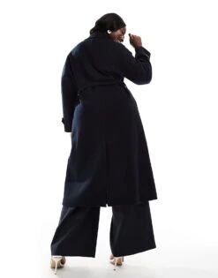 Forever New Curve Oversized Coat In Navy For Women -Layered Dress 207055289 4