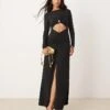 Forever New Long Sleeve Cut-out Maxi Dress In Black For Women