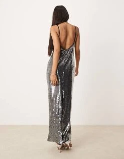 Forever New Embellished Backless Maxi Dress In Slate Grey For Women -Layered Dress 207241033 2