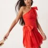 Forever New Bow Detail Asymmetric Mini Dress In Red For Women 1 Forever New Bow Detail Asymmetric Mini Dress In Red For Women -Layered Dress 207241080 1 red