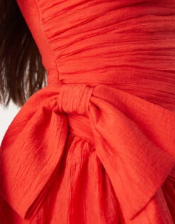 Forever New Bow Detail Asymmetric Mini Dress In Red For Women -Layered Dress 207241080 3