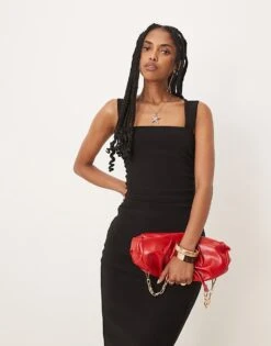 Forever New Asymmetric Fitted Midaxi Dress In Black For Women -Layered Dress 207241112 1 black 1