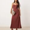 Forever New Ruched Teardrop Maxi Dress In Brown For Women -Layered Dress 207241120 1 brown