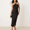 Forever New Draping Fringe Midaxi Dress In Black For Women -Layered Dress 207241128 1 black