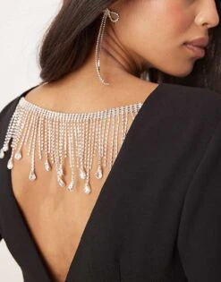 Forever New Long Sleeve Embellished Back Mini Dress In Black For Women -Layered Dress 207241168 3