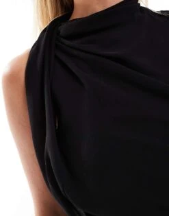 Forever New Petite Grown On Drape Mini Dress In Black For Women -Layered Dress 207308860 3