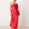 Forever New Curve Off Shoulder Satin Midaxi Dress In Red For Women -Layered Dress 207311138 1 red