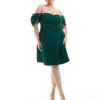 Forever New Curve Off Shoulder Structured Mini Dress In Emerald For Women -Layered Dress 207311152 1 emerald