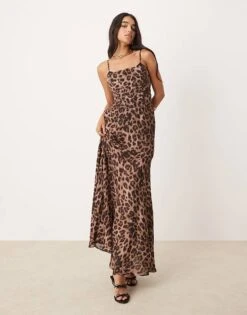 Forever New Exposed Cup Corset Maxi Dress In Leopard Print For Women -Layered Dress 207318619 1 leopard 1