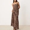 Forever New Exposed Cup Corset Maxi Dress In Leopard Print For Women