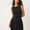 Forever New Ruched Jersey Mini Dress In Black For Women -Layered Dress 207318628 1 black
