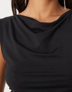 Forever New Ruched Jersey Mini Dress In Black For Women -Layered Dress 207318628 3