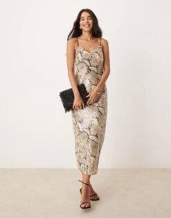 Forever New Embellished Maxi Dress In Snake Sequin For Women