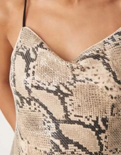 Forever New Embellished Maxi Dress In Snake Sequin For Women -Layered Dress 207318629 3