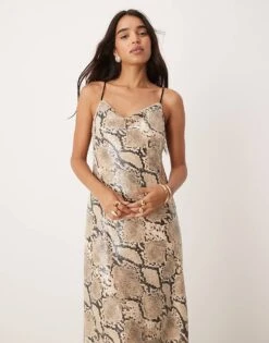 Forever New Embellished Maxi Dress In Snake Sequin For Women -Layered Dress 207318629 4