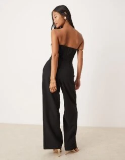 Forever New Petite Bandeau Corset Jumpsuit In Black For Women -Layered Dress 207438138 3