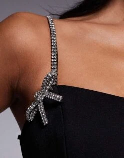 Forever New Petite Diamante Detail Mini Dress In Black For Women -Layered Dress 207438148 3