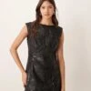 Forever New Structured Embroidered Mini Dress In Black For Women -Layered Dress 207438847 1 black