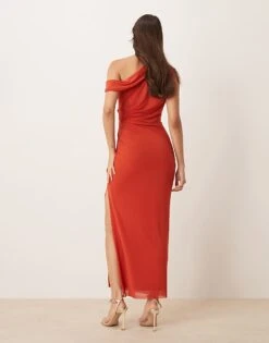 Forever New Off Shoulder Midaxi Ruched Dress In Deep Red For Women -Layered Dress 207438872 3