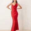 Forever New Drop Shoulder Satin Maxi Dress In Red For Women -Layered Dress 207438898 1 red