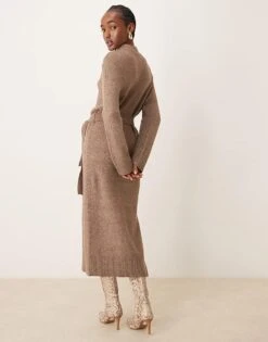 Forever New Tie Waist Knitted Midi Dress In Hazelnut For Women 9 Forever New Tie Waist Knitted Midi Dress In Hazelnut For Women -Layered Dress 207438934 3