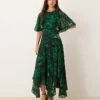 Forever New Open Back Ruffle Maxi Dress In Emerald Leopard For Women -Layered Dress 207438950 1 emeraldleopard