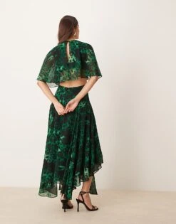 Forever New Open Back Ruffle Maxi Dress In Emerald Leopard For Women -Layered Dress 207438950 4