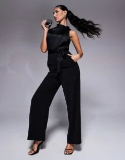 Forever New High Neck Jumpsuit In Black For Women