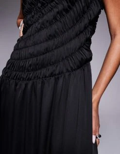 Forever New Drop Waist Maxi Dress In Black For Women -Layered Dress 207706956 4